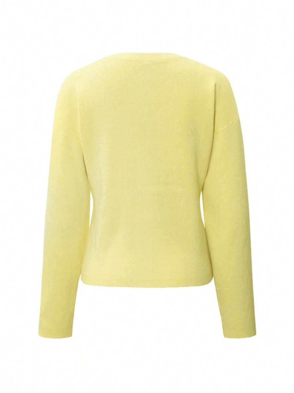 Yellow Casual Women's long sleeved button down Cardigan Sweater - Picture 9 of 11